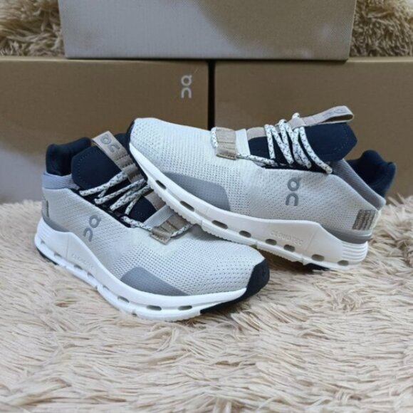 ON Running Cloud Cloudnova Women's White Sand Running Sneaker - Picture 2 of 5